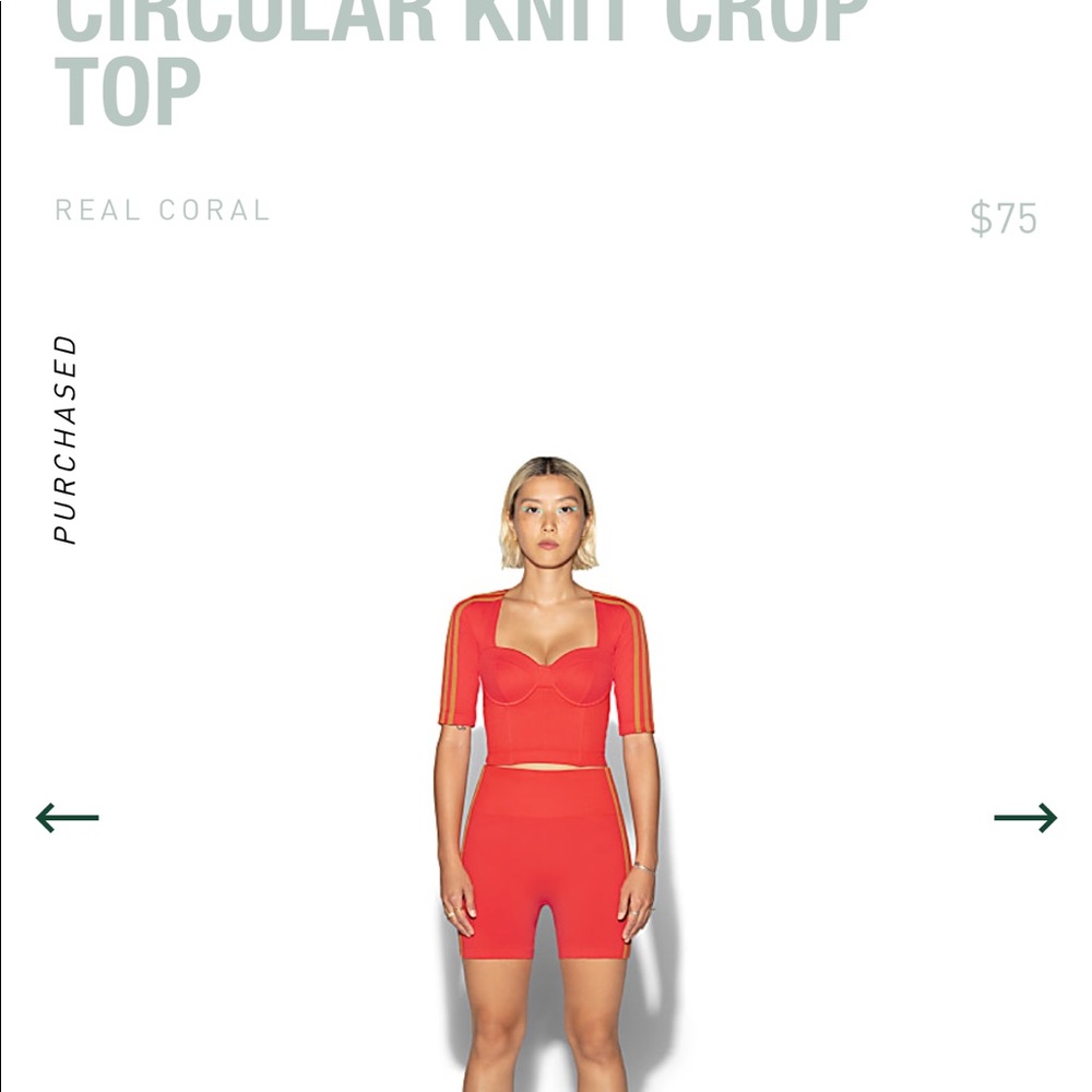 IVY Park Adidas 	CIRCULAR KNIT CROP TOP